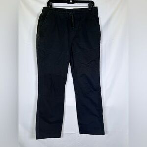 American Rag‎ Mens Sz M Black Chino Pants Straight Leg Cotton Drawstring Pockets